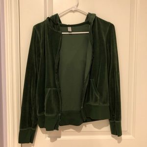 Velour Green Track Jacket